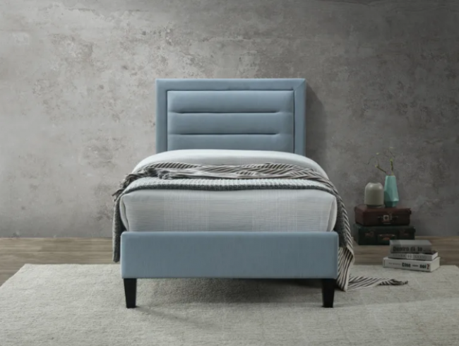 Blue Fabric Single Bed