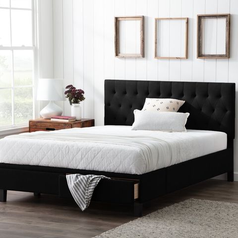 Upholstered Double Bed Black