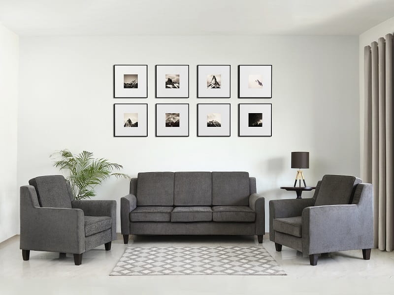 5 Seater Sofa Set (3+1+1) Grey